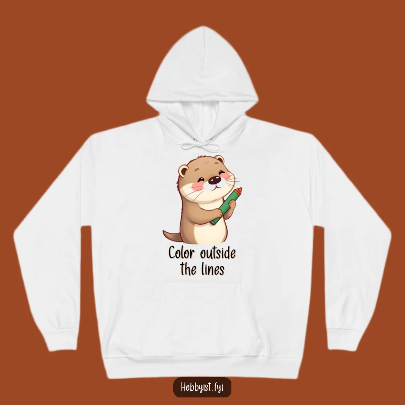 Funny Otter Sketching Hoodie: Stay Cozy with a Playful Artist Otter, Ideal Gift