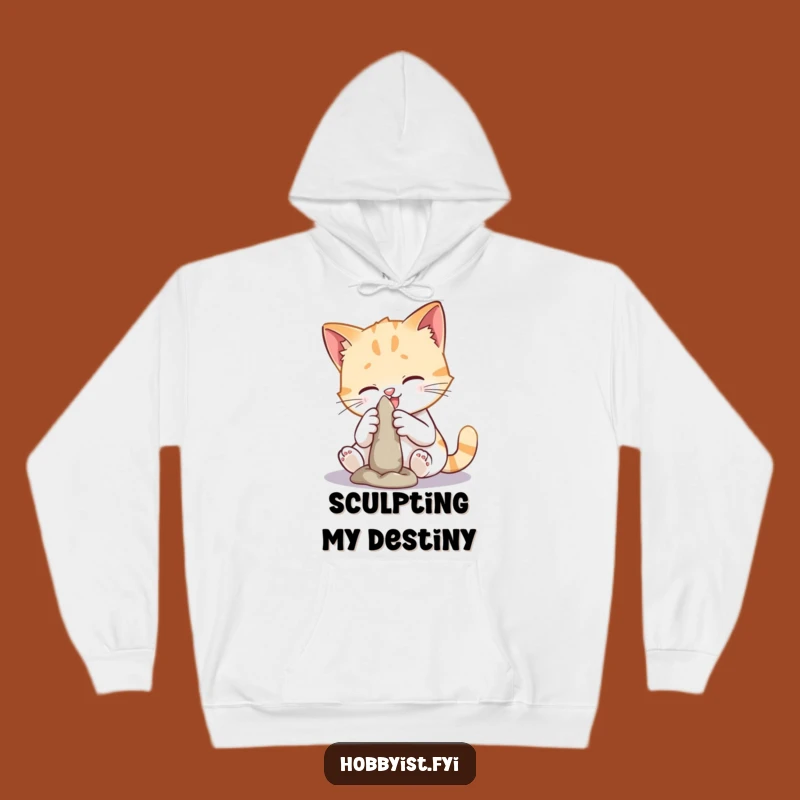 Funny Cat Sculpting Hoodie: Cozy Creative Kitty Sweatshirt, Perfect Funny Gift