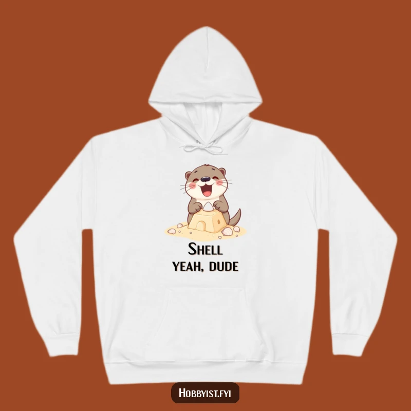 Funny Otter Sandcastle Hoodie: Cozy Otter Beach Builder, Ideal Gift