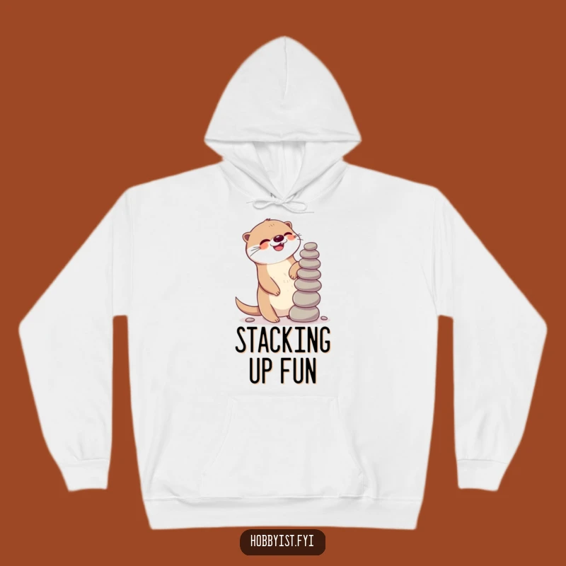 Cozy Funny Kawaii Otter Hoodie: Giggling Balance, Playful Comfort Gift