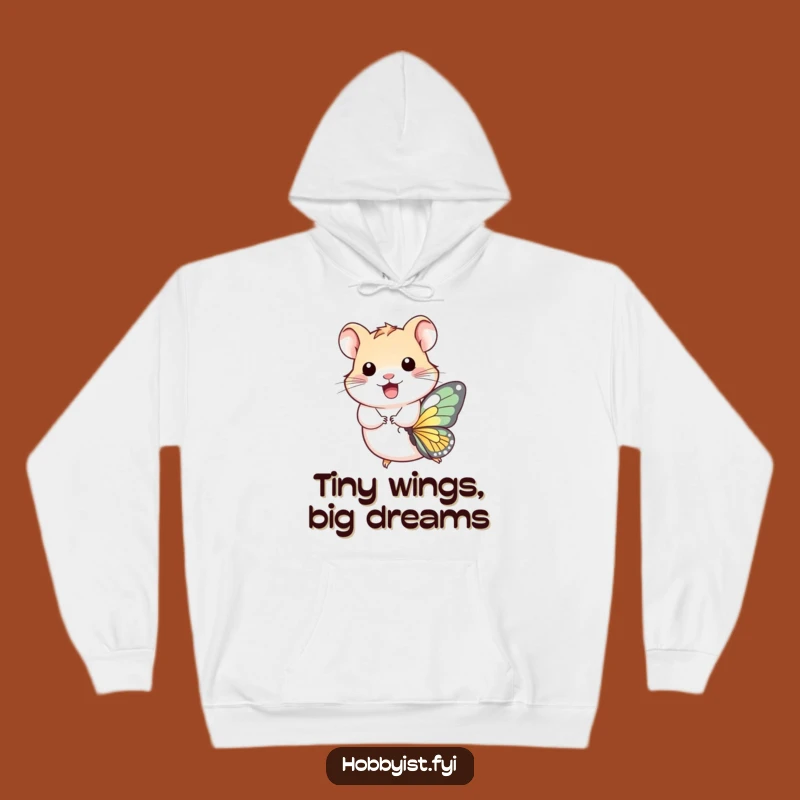 Funny Hamster Butterfly Hoodie - Cozy Whimsical Sweatshirt, Perfect Funny Gift