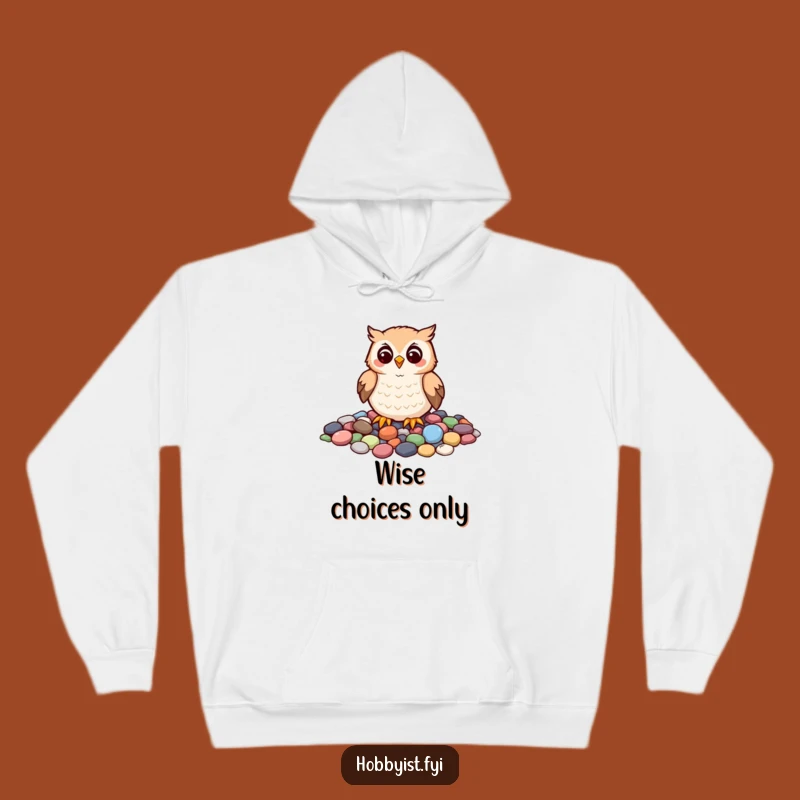 Funny Owl Mosaic Hoodie: Cozy Character Apparel for Artistic Comfort