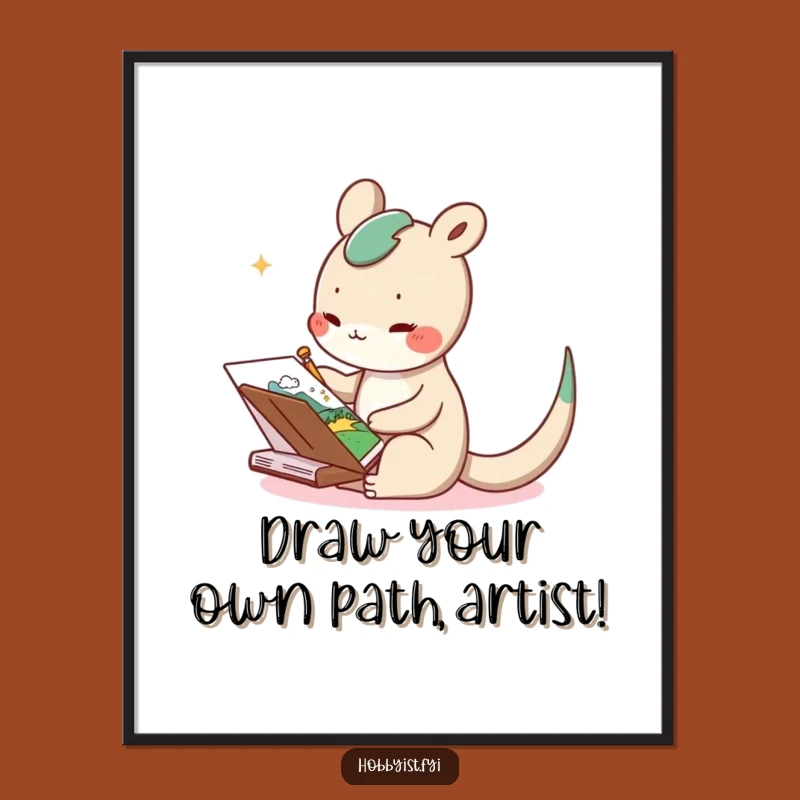 Free Printable Wall Art: Delighted Creature Sketching Whimsy - Funny Downloadable Decor