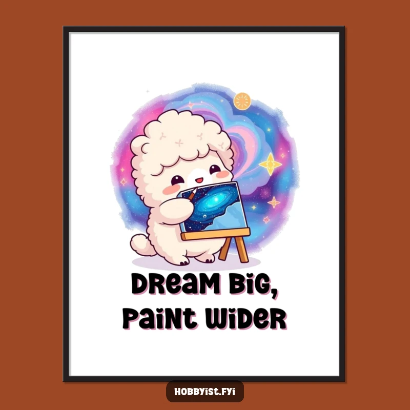Free Printable Wall Art: Creature Paints Galaxy - Funny Downloadable Decor