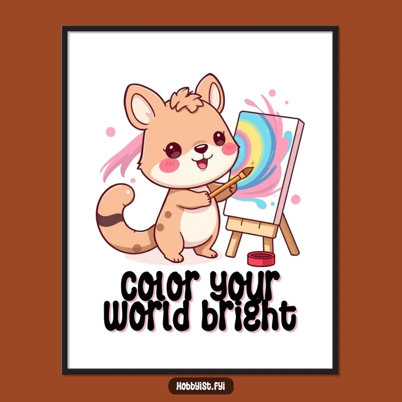 Free Printable Wall Art: Artistic Animal Painter - Vibrant Downloadable Decor