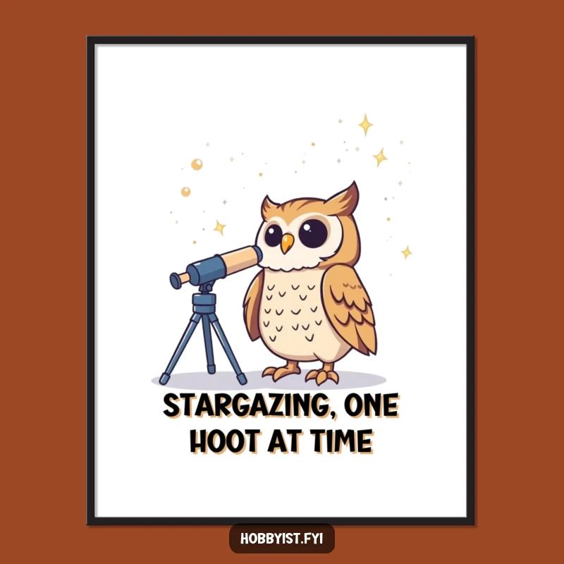 Free Printable Wall Art: Wise Owl Star Gazer Downloadable Art