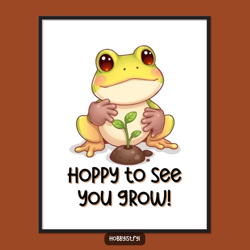 Funny Free Printable Wall Art: Frog Gardener, Downloadable Home Decor