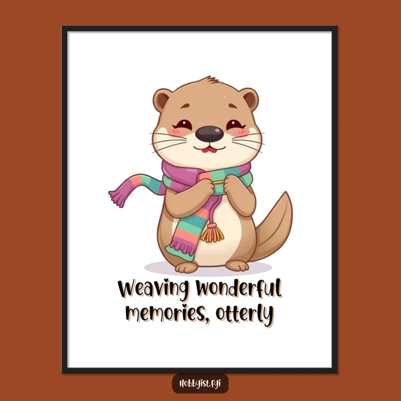 Funny Free Printable Wall Art: Knitting Otter, Hilarious Downloadable Art