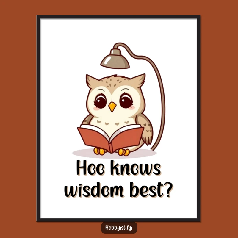 Free Printable Owl Reading Wall Art - Cozy & Funny Downloadable Decor Gift