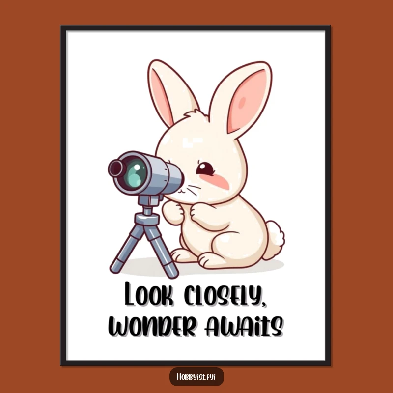 Funny Free Printable Wall Art: Rabbit Stargazer, Unique Downloadable Decor