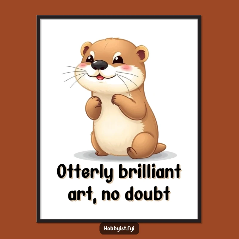 Free Printable Otter Painting Wall Art: Funny Animal Decor, Downloadable Art Gift