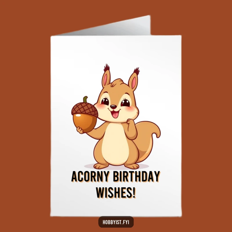 Funny Free Printable Squirrel Birthday Card - DIY Downloadable Art for Nutty Celebrations