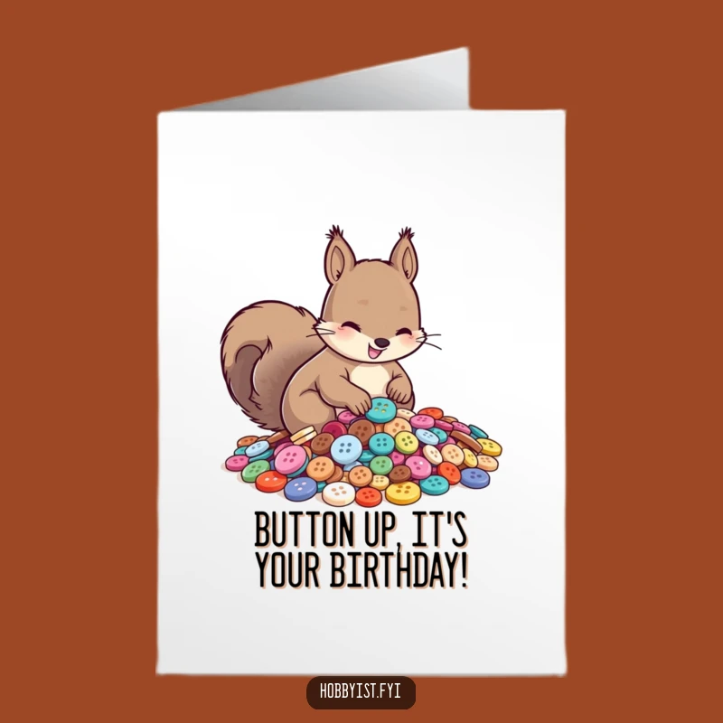 Free Printable Birthday Card: Funny Squirrel Sorting Buttons for a Quirky Gift