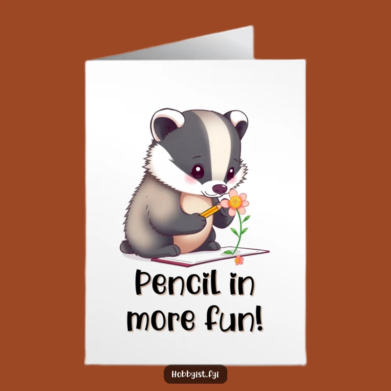 Free Printable Badger Artist Birthday Card - Funny Downloadable Gift for Creative Souls