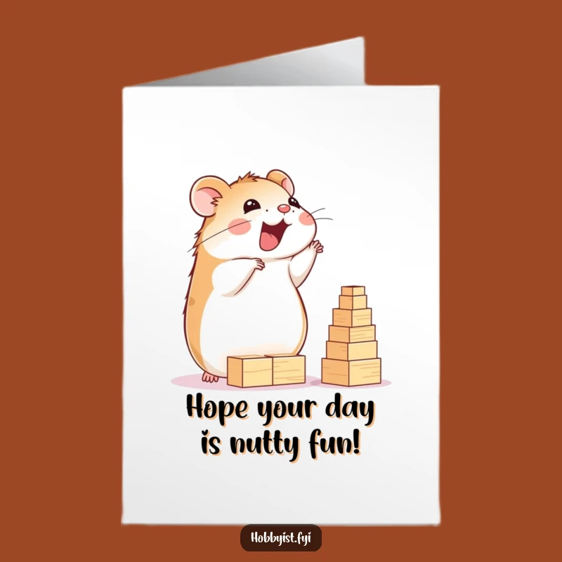 Free Printable Birthday Card: Hamster Builder, Funny Downloadable Gift