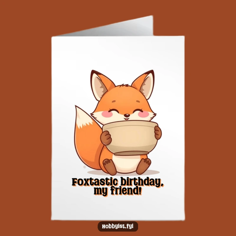 Free Printable Birthday Card: Happy Fox Potter, Funny Downloadable Gift