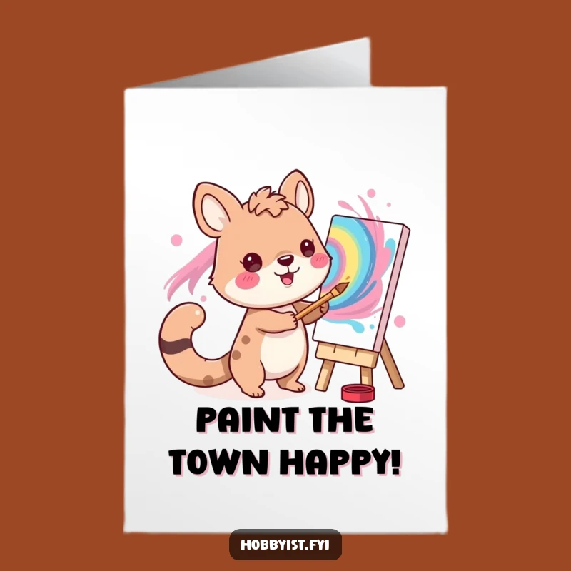 Free Printable Birthday Card: Artistic Animal Painter - Creative Downloadable Gift