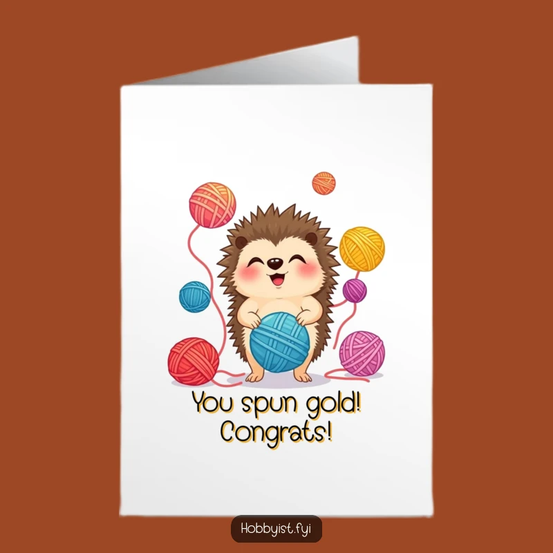 Congrats Free Printable Card: Juggling Hedgehog Celebrates Success Downloadable