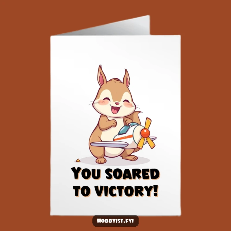 Free Printable Congrats Card: Kawaii Squirrel's Grand Build, Funny Downloadable