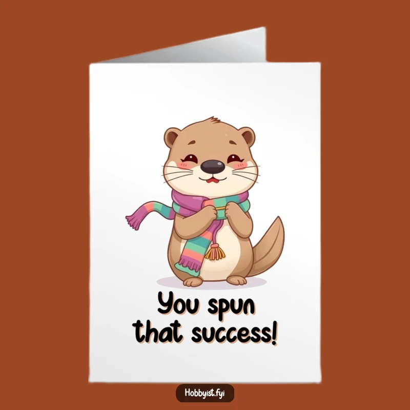 Free Printable Congrats Card: Knitting Otter, Funny Downloadable Gift