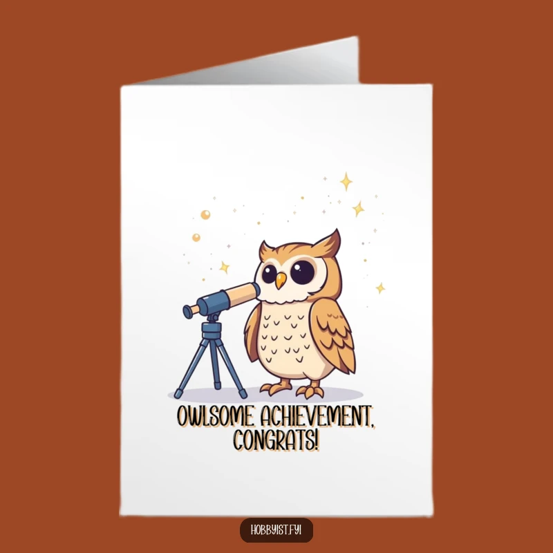 Free Printable Congrats Card: Owl Cosmic Achievement Downloadable Gift