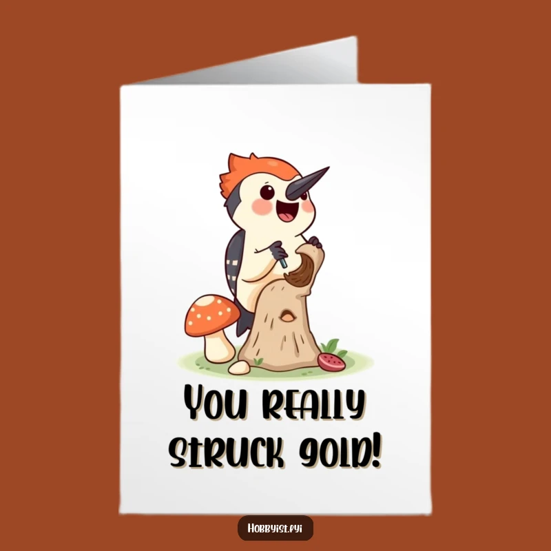 Free Printable Congrats Card: Woodpecker Success, Funny Downloadable Gift