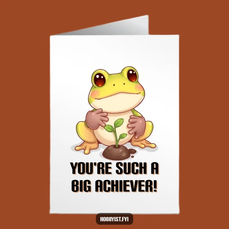 Free Printable Congratulations Card: Frog Gardener, Downloadable Gift