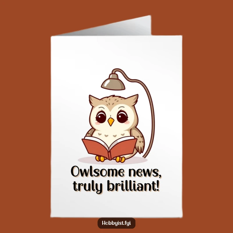 Free Printable Congrats Owl Reading Card - Scholarly & Funny Downloadable Gift
