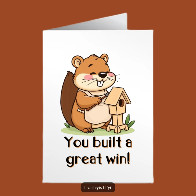 Free Printable Congrats Card: Busy Beaver Builder for Success Downloadable