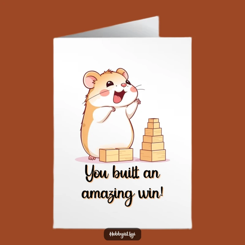Free Printable Congratulations Card: Hamster Builder, Downloadable Gift