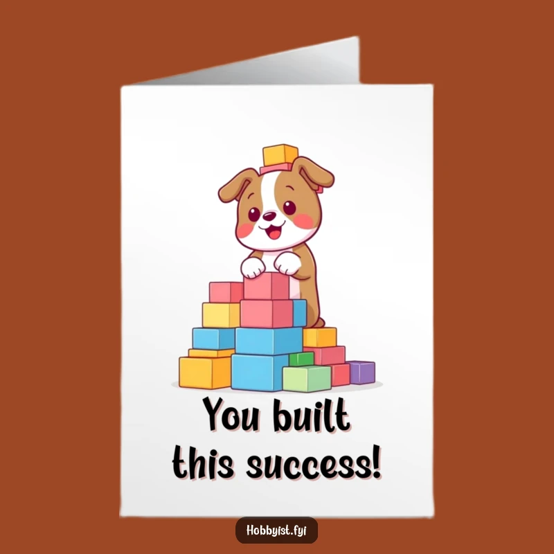 Free Printable Congrats Card: Dog's Towering Achievement, Easy DIY Downloadable Gift!