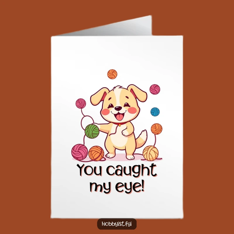 Free Printable Congrats Card: Juggling Dog Yarn - Happy Downloadable Celebration