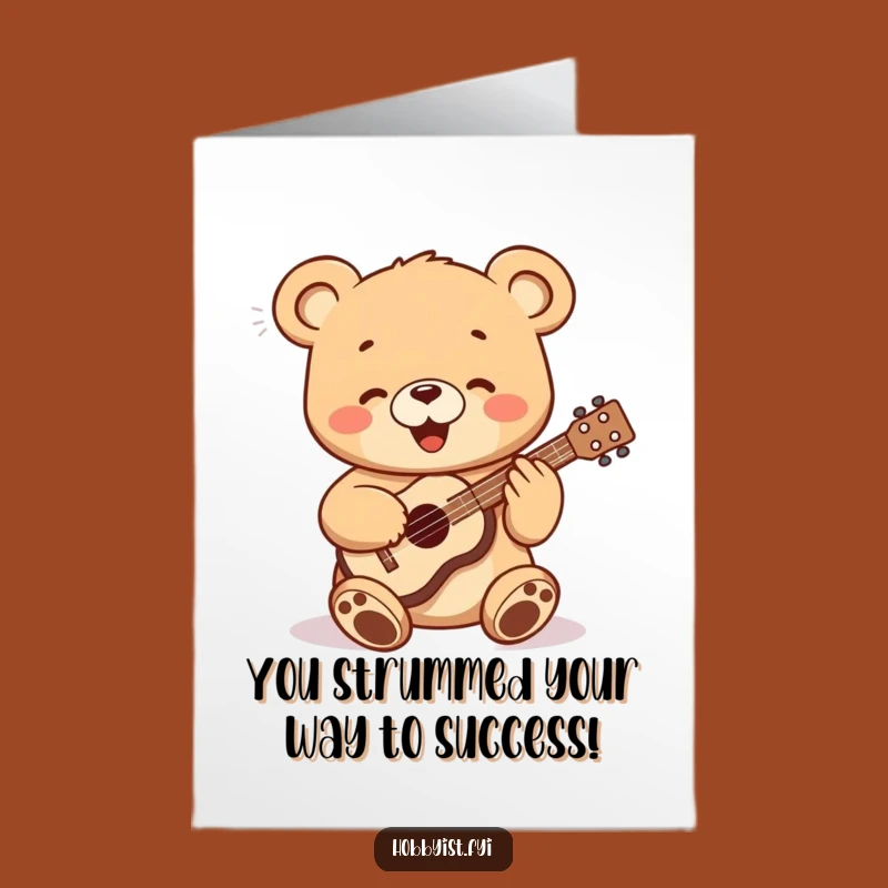 Free Printable Congrats Bear Cub Ukulele Card - Funny Downloadable Gift