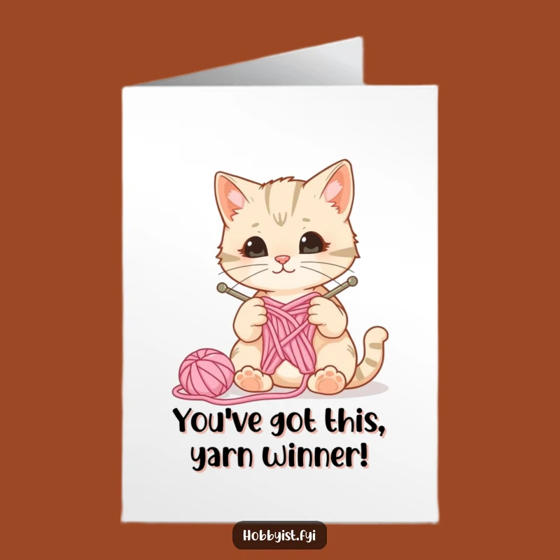 Free Printable Cat Knitting Congrats Card - Hilarious DIY Downloadable for Crafty Winners