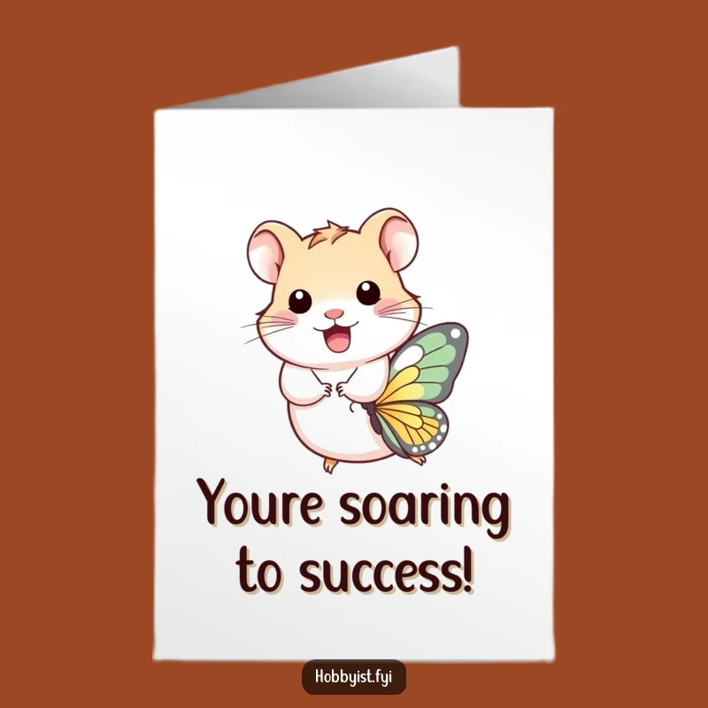 Free Printable Hamster Butterfly Congrats Card - Fun Downloadable Gift for Any Occasion