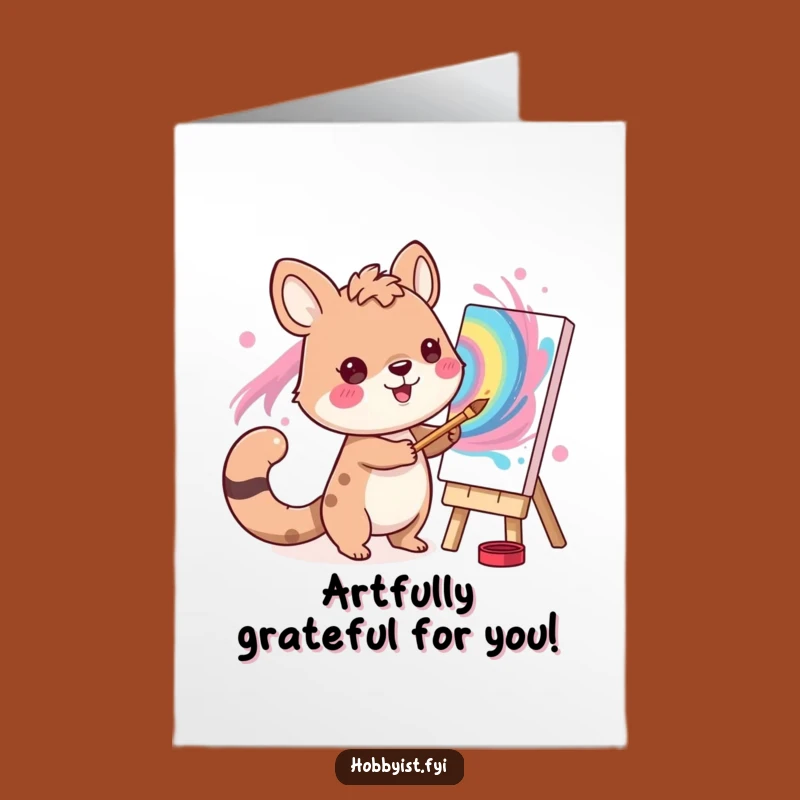 Free Printable Thank You Card: Animal Painter - A Creative Downloadable Gift