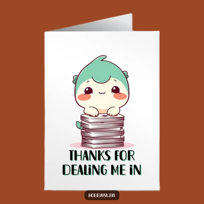 Free Printable Thank You Card: Card Balancing Creature - Funny Thanks Downloadable