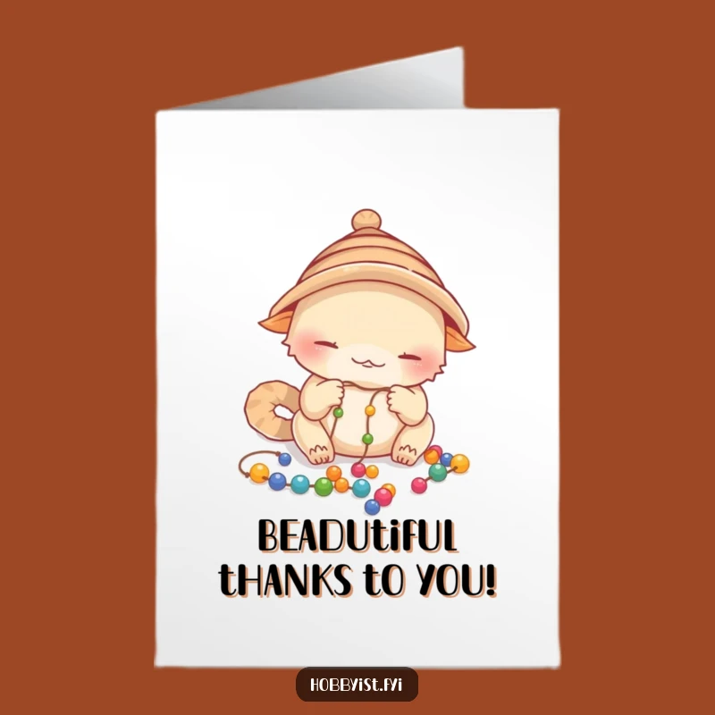 Free Printable Thank You Card: Creature's Careful Beading