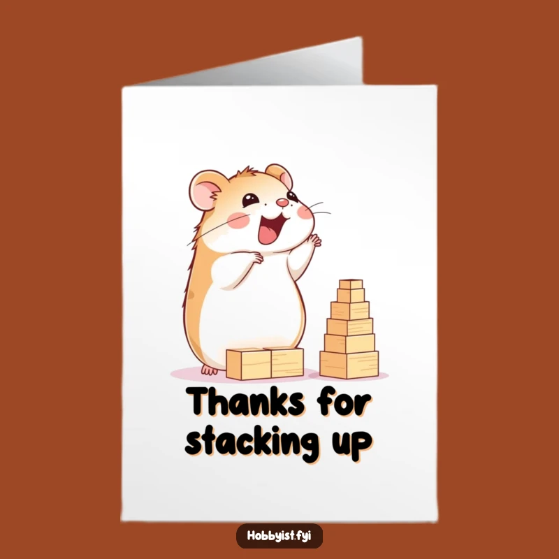 Free Printable Thank You Card: Hamster Builder, Downloadable Gift
