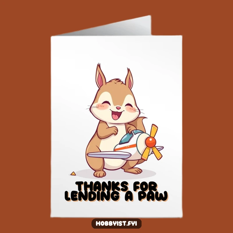 Free Printable Thank You Card: Kawaii Squirrel's Masterpiece Thanks, Funny Downloadable