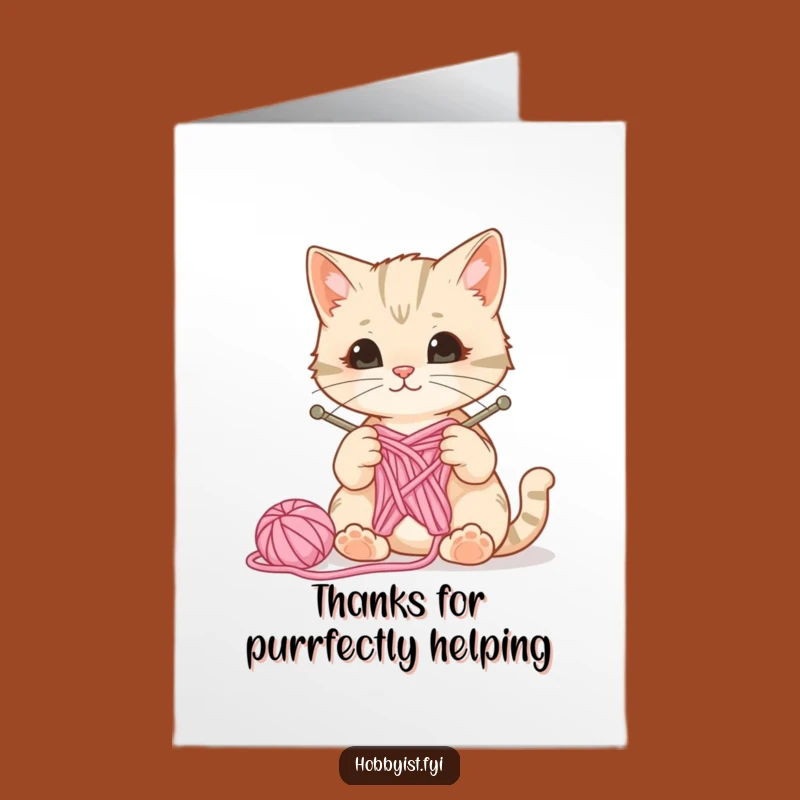 Hilarious Free Printable Cat Thank You Card - DIY Downloadable Yarn Art for Gratitude