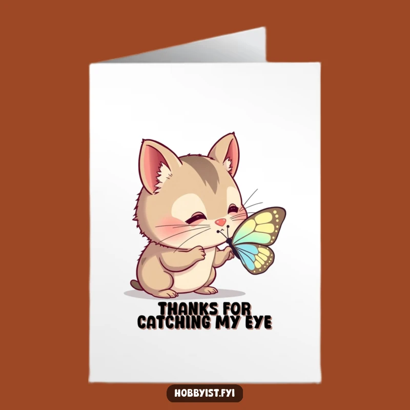 Free Printable Thank You Card: Creature's Butterfly Wing Appreciation - Funny Thanks Downloadable