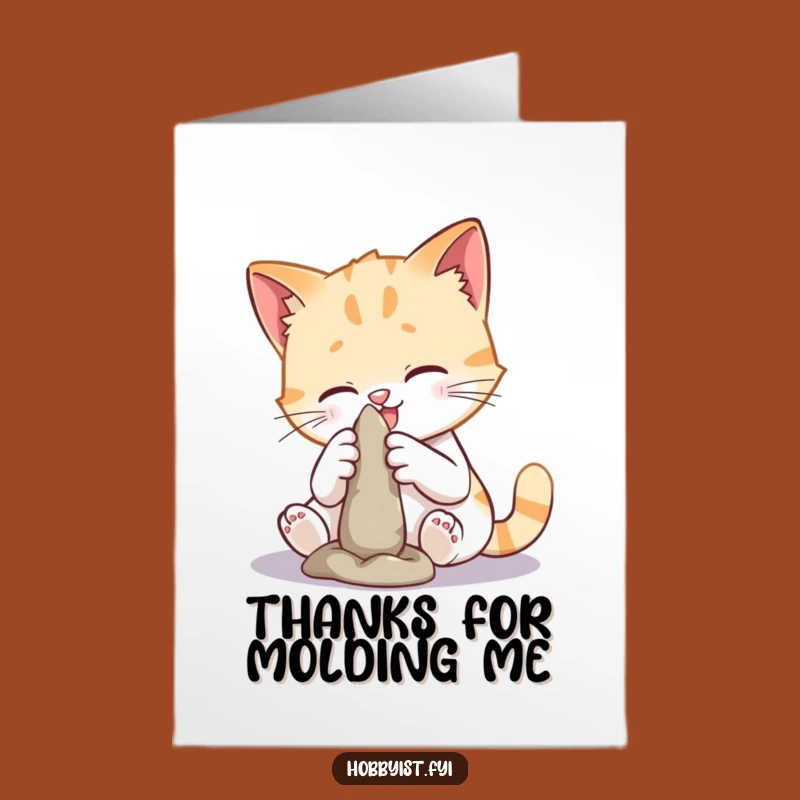 Free Printable Thank You Card: Funny Cat Artist, Grateful DIY Download
