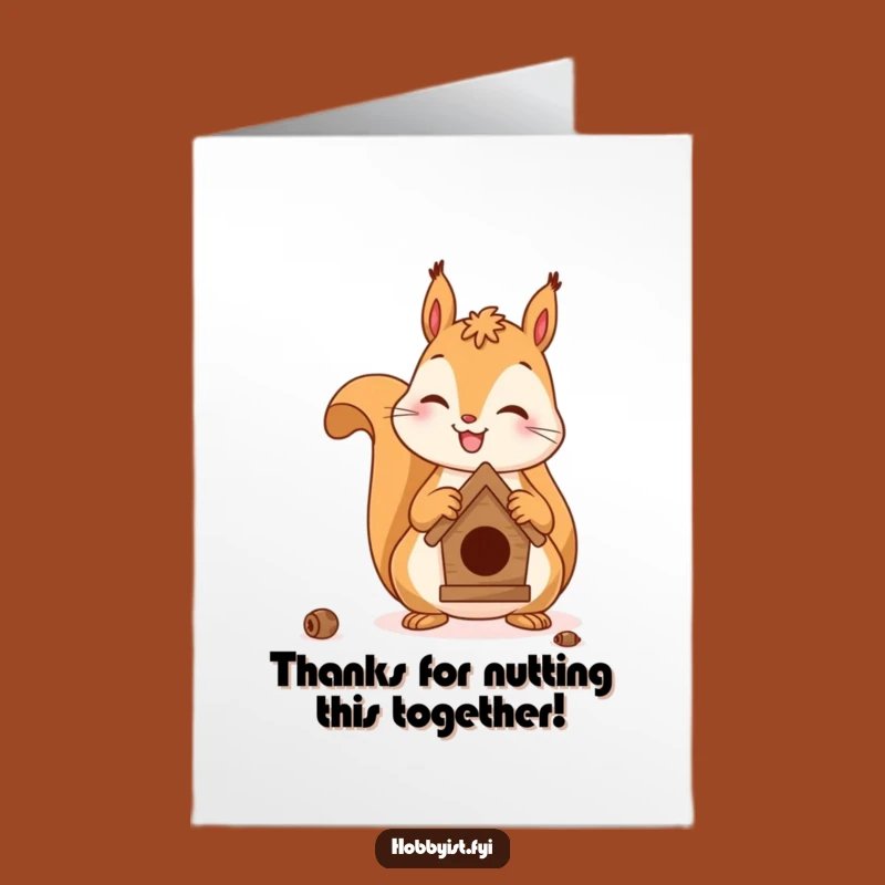 Free Printable Squirrel Birdhouse Thank You Card: Sweet Downloadable Gift of Gratitude
