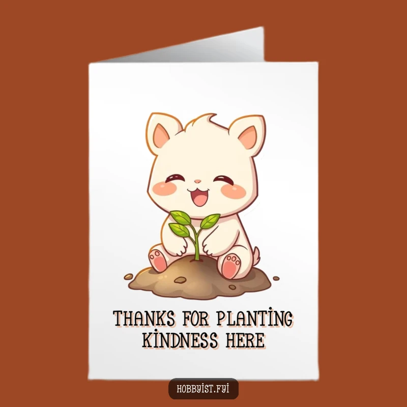 Free Printable Thank You Card: Creature Planting Gratitude - Funny Downloadable Art