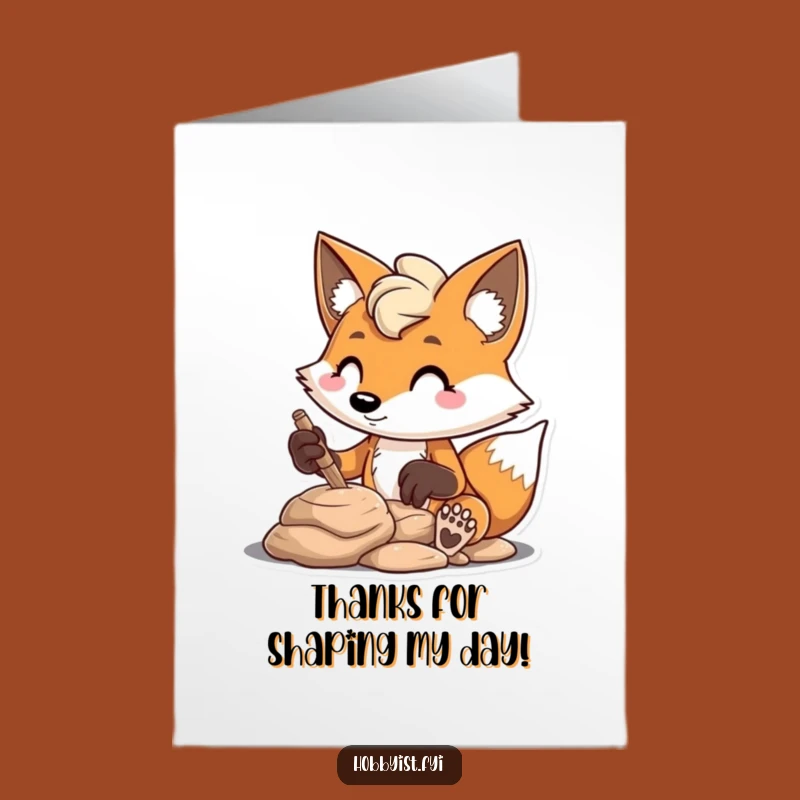 Free Printable Thank You Card: Fox's Creative Thanks - Downloadable Gift