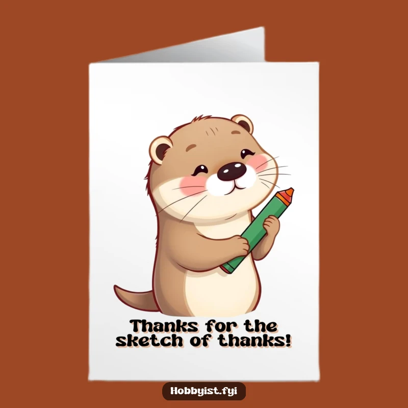 Thank You Free Printable Card: Otter Creator's Funny Art Downloadable Gift