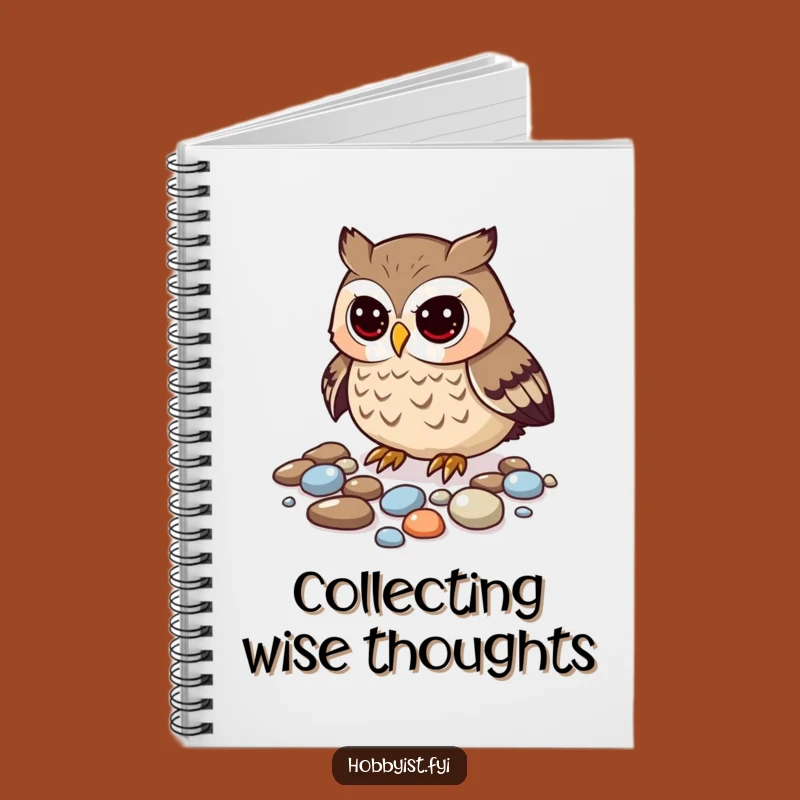 Funny Curious Owl Pebble Notebook - Journal for Organized Minds
