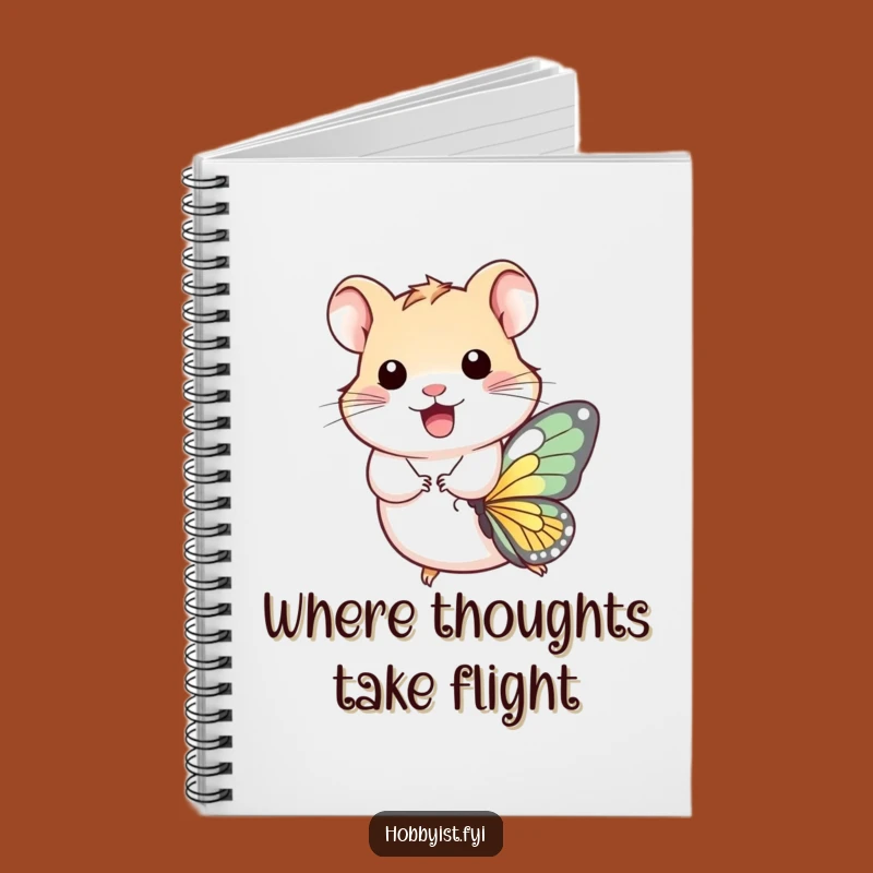 Funny Hamster Butterfly Notebook - Whimsical Journal, Perfect Funny Gift