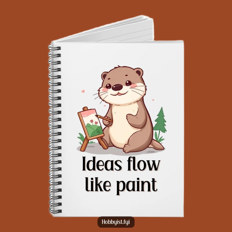 Funny Otter Painting Notebook: Jot Down Ideas with a Cheerful Artist Otter, Journal Gift